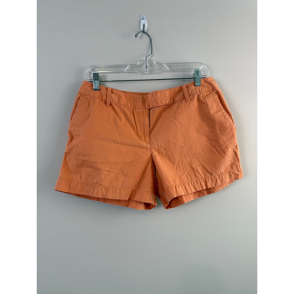 Ann Taylor LOFT Shorts Womens 8 Orange Chino Cotton Casual Summer 3in Inseam
